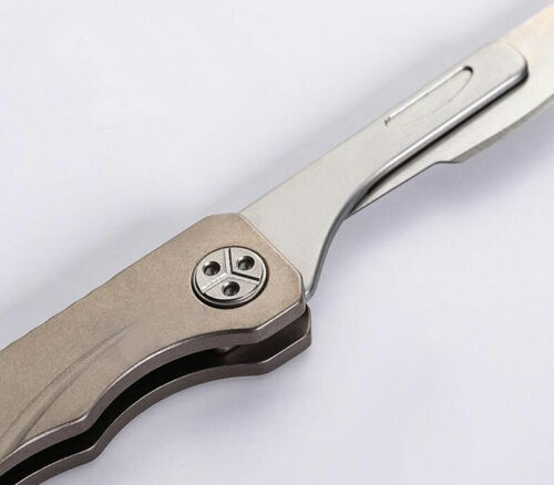 Cuchillo plegable de titanio con hoja de bisturí para corte de papel EDC - Imagen 11 de 24