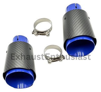2.5'' Inlet 3.5'' Out 6.3'' Long Dual Round Angle Cut 304 Stainless Exhaust Tips