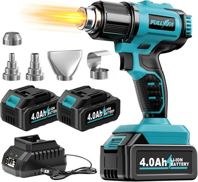 #ad Heat Gun Cordless Portable Hot Air Gun Kit with 5 Nozzles Max 550℃ 1022℉ Sold $79.71