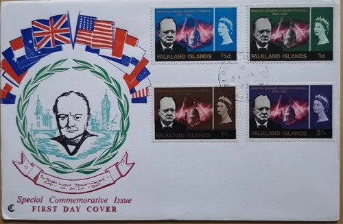 1966 Sir Winston Churchill First Day Cover FDC Falkland Islands VGC