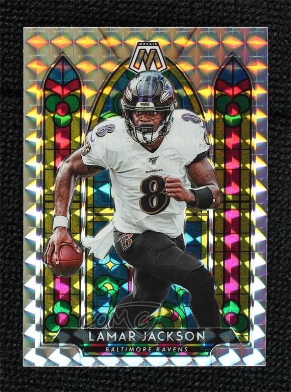 2020 Panini Mosaic Stained Glass Lamar Jackson #SG3