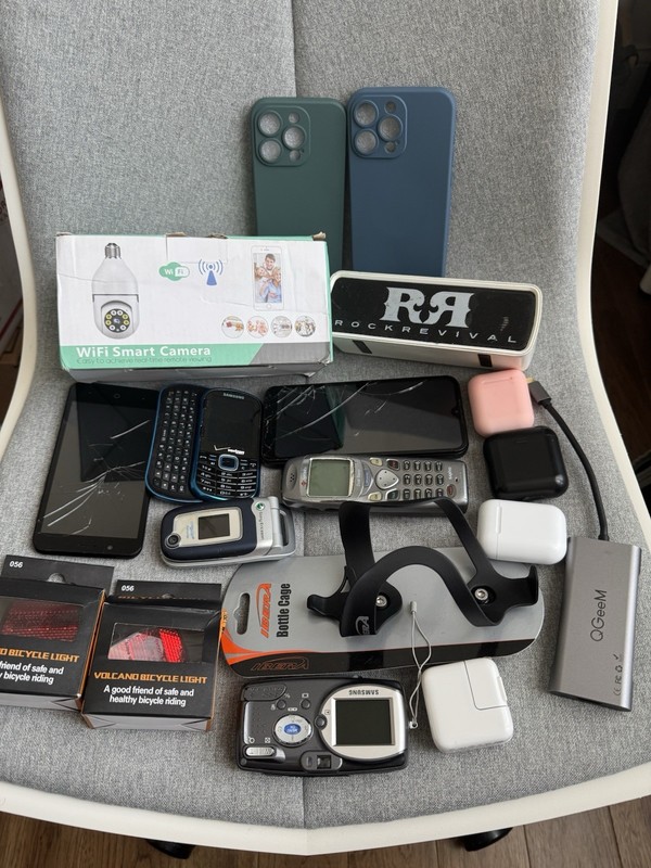 Lot Of 18 Electronic Devices Camera Smartphones Earbuds And More