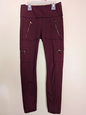 JUSTICE ACTIVE Girls size 8 Burgundy pull on cargo active leggings pants