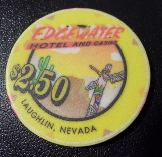 EDGEWATER HOTEL CASINO $2.50 hotel casino gaming poker chip Laughlin NV