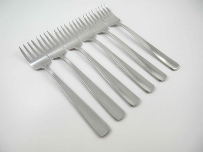 Gense FACETTE 6 Salad Forks Satin 18/8 Stainless Steel Flatware Sweden 6-1/2''
