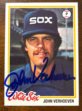 1978 Topps JOHN VERHOEVEN Autographed Baseball Card #329 WHITE SOX
