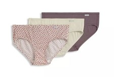 New Jockey Women's size 7 Bikini Underwear Supersoft Comfy 3 Pack Ivory Brown