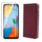 Cover for Xiaomi Redmi 12C / 11A / Little C55 Brown + Tempered Glass Case