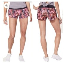 Lululemon Speed Up Short 2.5 / Sun Dazed Multi br Pink / Super Dark Size 6