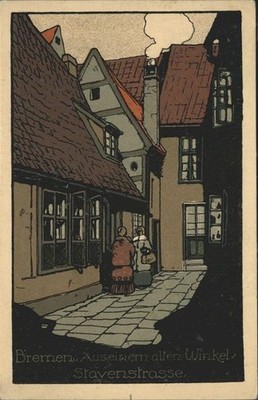 Bremen City From An Old Corner Stavenstrasse