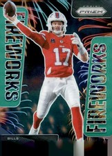 2025 Panini Prizm #23 Josh Allen Fireworks Green Prizm