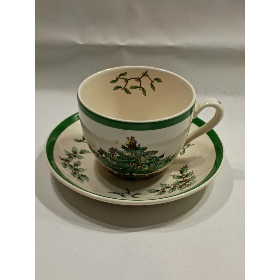 Spode Árbol de Navidad Buffet Set de 6 Platos Taza Platillo Inglaterra Vintage Foto 2 de 4