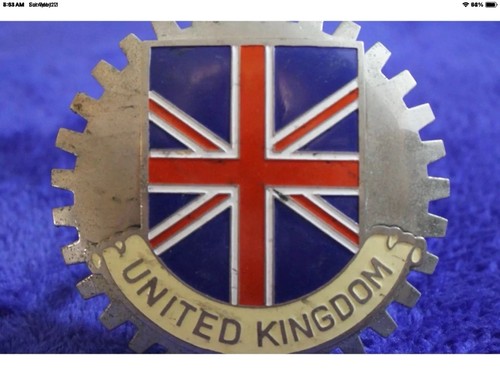 UK United Kingdom Grille Badge License Plate Topper Accessory Union Jack Bumper - Picture 2 of 7