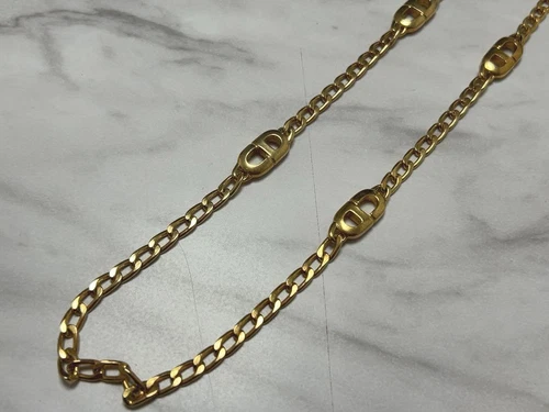 Collana lunga Christian Dior logo CD oro lunghezza totale 79 cm larghezza 5 mm 34 3 g