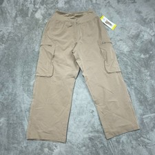 Sage Collective Womens Elastic Cargo Crop Pants Beige S a1521