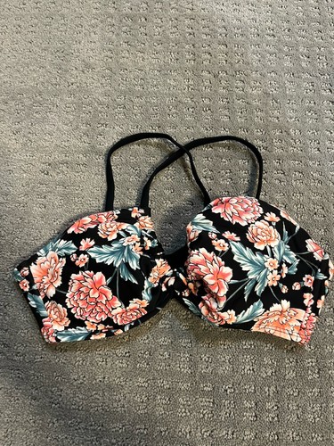 Xhilaration Bikini donna nero floreale top piccolo