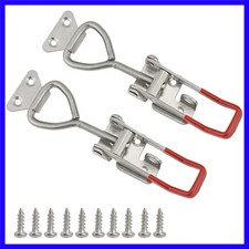 Red Vinyl Grip Adjustable Toggle Latch - 304 Stainless Steel Secure Design