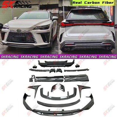 Carbon Fiber Rear Diffuser Front Lip Side Skirts Fits 23-26 Lexus RX350H RX450H+