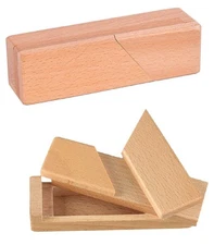 2 Pack Handmade 3D Brain Teaser Puzzle Box - Secret Opening Magic Wooden Mysteri