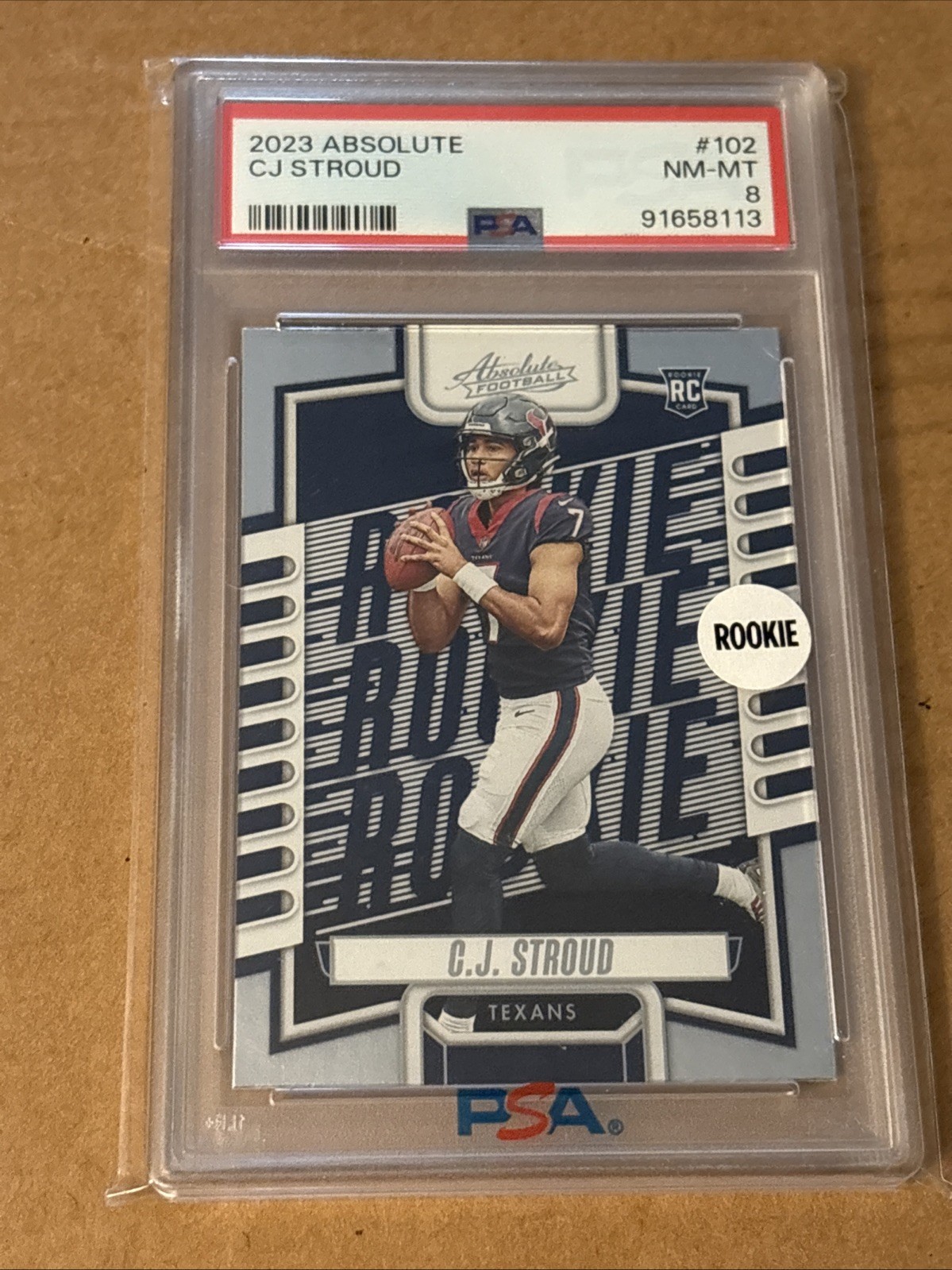 2023 Panini Absolute C.J. Stroud RC Red Rookie #102 Texans PSA 8