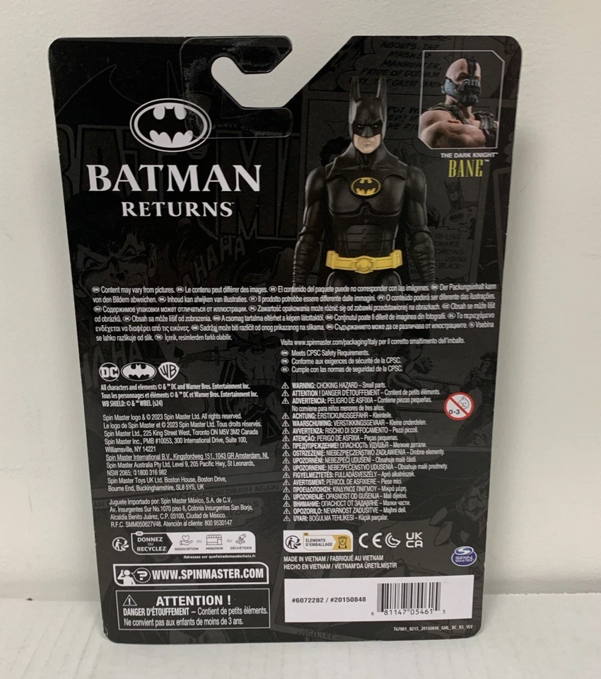DC Batman Returns Batman Spin Master 85 años 3,75” 2024, Keaton, nuevo, MOSC Foto 2 de 4