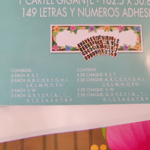 Tropical Customizable Banner Kit 64x20in Letter Stickers Reunions Birthday Large - Picture 9 of 11