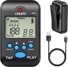 LEKATO Digital Metronome, Rechargeable LCD Electronic Mini black