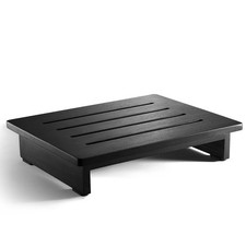Black 3.5 Inch Wooden One Step Stool High Bed Riser Elderly Holds 500 Lbs