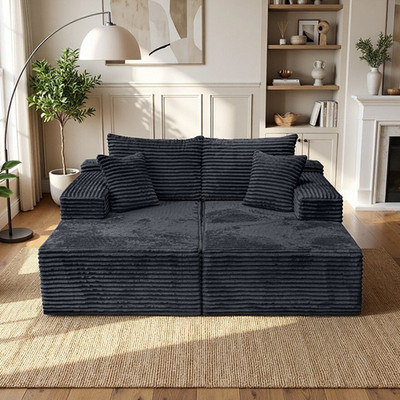 Oversized Double Lounge Chaise, Boneless Lounge Loveseat Sleeper Sofa Bed Couch