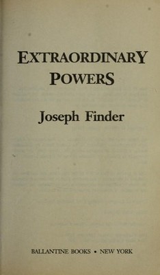 Extraordinary Powers, Finder, Joseph, Acceptable Book