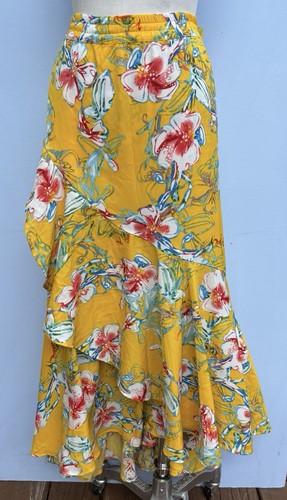 Tolani Miri Women's Ruffled Sunset Floral Maxi Skirt Size Large - Picture 2 of 16