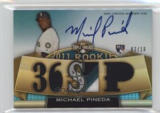 2011 Topps Triple Threads Rookie Sapphire 2/10 Michael Pineda #127 Auto 1o2