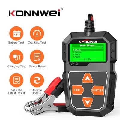 KONNWEI KW208 12V 100-2000CCA Cranking Charging Circut Tester KFZ Batterietester