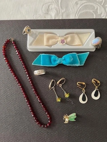 Lot of Vintage Costume Jewelry - Rings, Pin, Necklace and Earrings