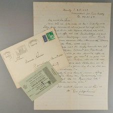 Autograph actor Erich Ziegel/writer Hanna Roehr 1949 (148476)