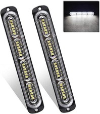 2x Amber White LED Car Truck Emergency Warning Hazard Flash Strobe Light Bar New