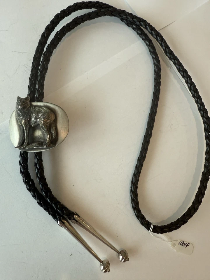 Tony Sánchez Plata Esterlina Lobo Bolo Corbata Ojos de Zafiro 40” Jackson Hole NUEVO Foto 2 de 4