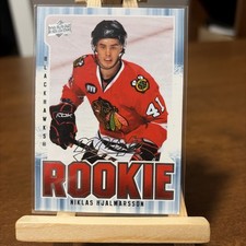 Niklas Hjalmarsson 2008-09 Upper Deck MVP Rookie Card. rookie card picture
