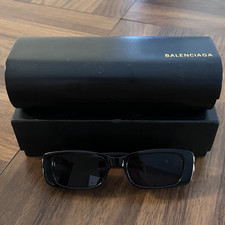 Balenciaga Women's Black Square Sunglasses with BB Logo