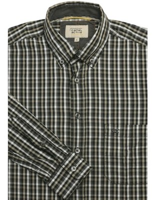 Camel Active Freizeithemd Button Down  Herren Langarm Kariert Regular Fit S 