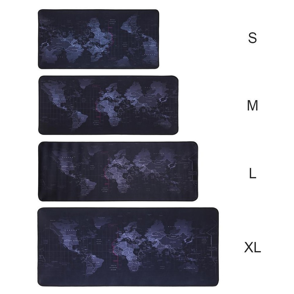 Large Gaming Mouse Pad World Map Mousepad Antislip Natural Rubber