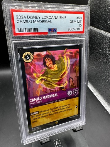 Disney Lorcana Shimmering Skies CAMILO MADRIGAL #58 raised texture foil PSA 10