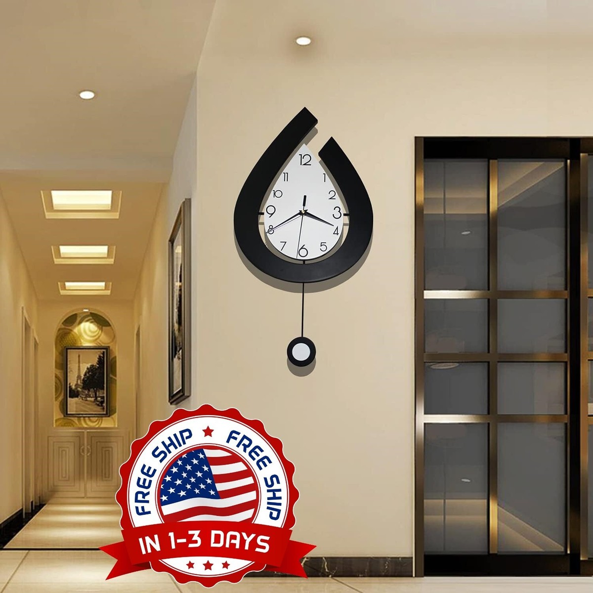 Relojes de pared modernos con péndulo que funcionan con pilas, 22