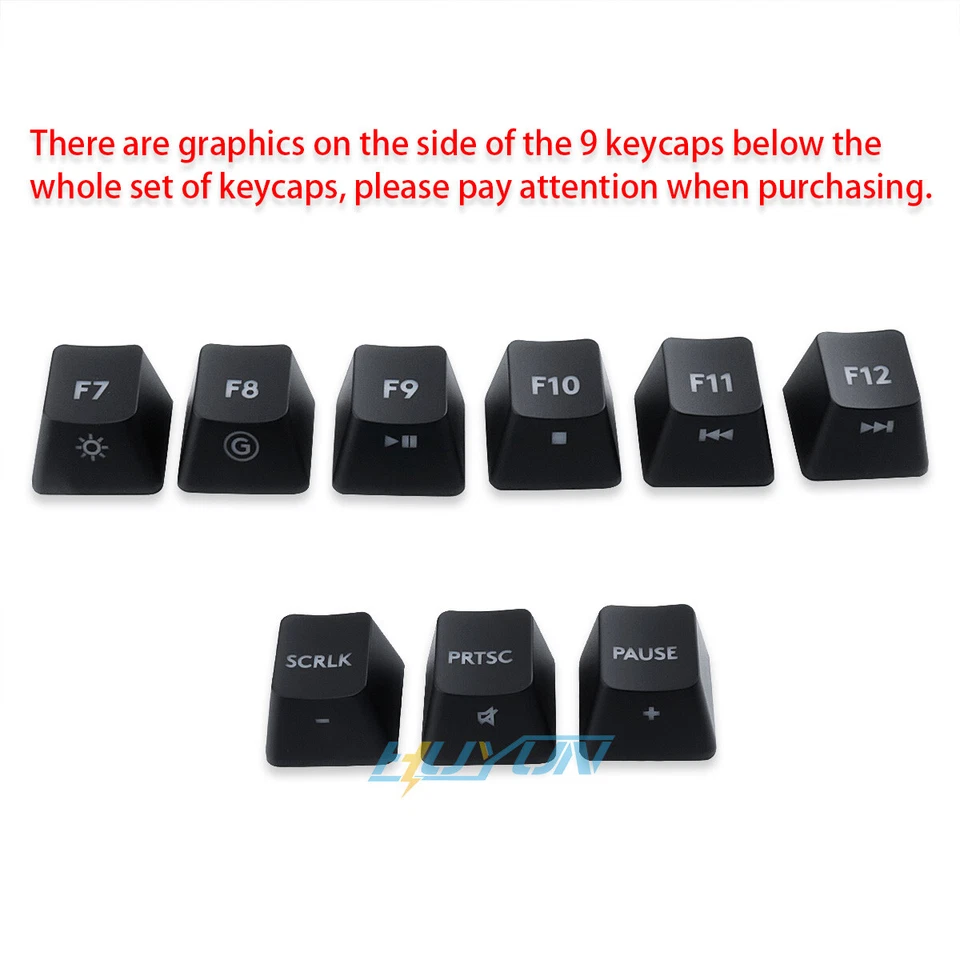 full set Keycaps for Logitech EU version G413 Mechanical Keyboard Replacement - Image 2 of 4