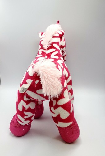 Pink heart unicorn plush valentine day publix toy soft hot pink white hearts - Picture 7 of 12