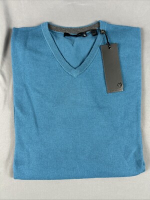 Greyson Golf Sweater Cheyenne V-Neck XXL Orca Blue Nylon Wool NWT MSRP $198