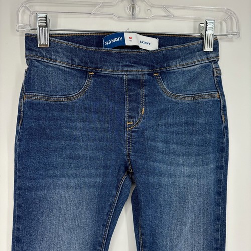 Old Navy Girls Medium Pull-On Jeans Jeggins Blue Denim Skinny Leg Mid Rise - Picture 2 of 8