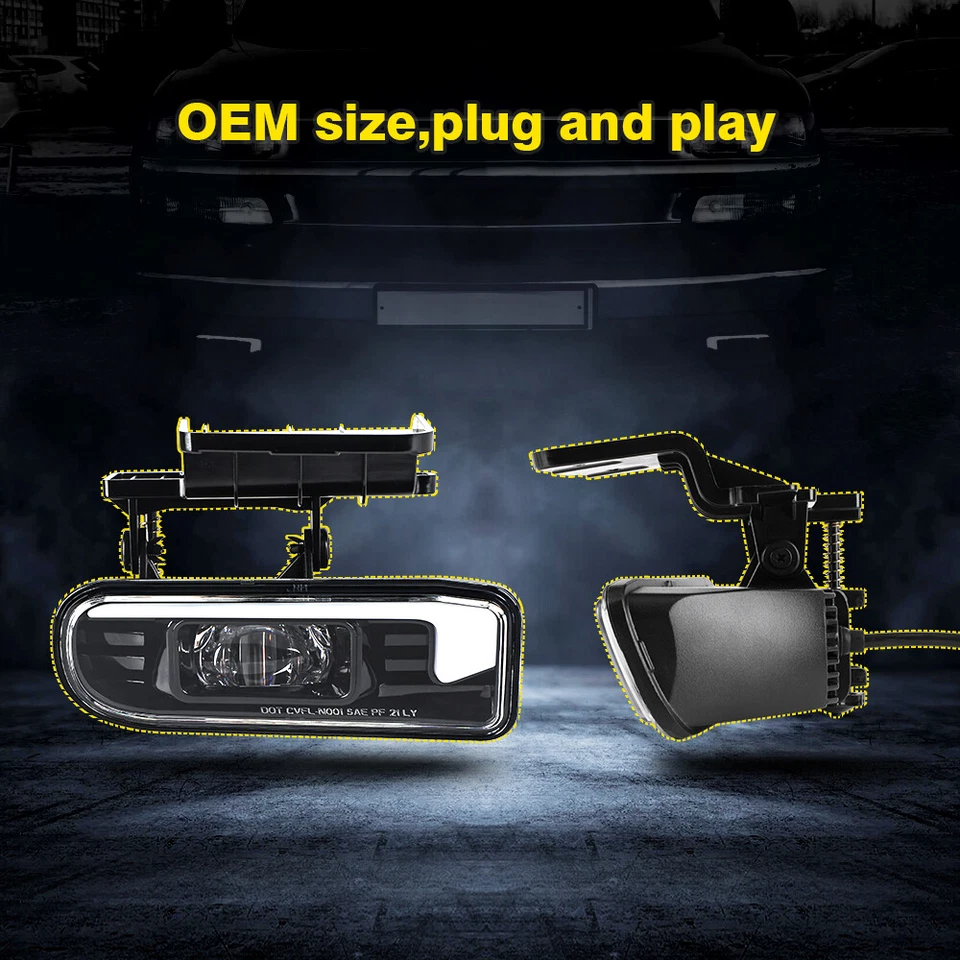 For Chevy 99-02 Silverado 2000-2006 Suburban Tahoe Led Driving Fog Lights Lamps - Image 4 of 4