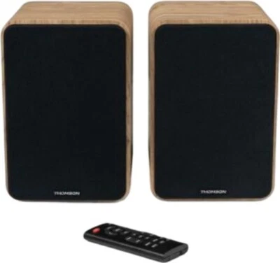 Thomson WS602DUO Bluetooth Lautsprecher aus Holz Regallautsprecher-Set - Bild 1 von 4