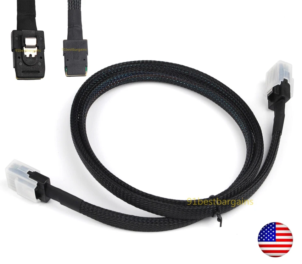 2pcs Internal Mini SAS 36Pin SFF-8087 to 36Pin SFF-8087 SAS Data Server Cable 1M - Image 3 of 4